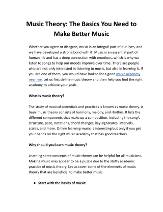 Music Theory: The Basics You Need to Make Better Music