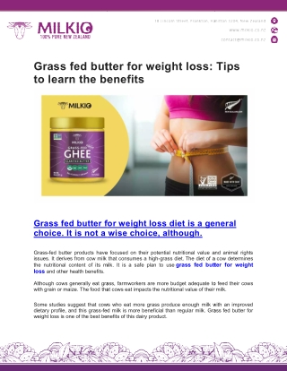 grass fed butter weight loss