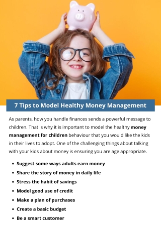 7 Tips to Model Healthy Money Management