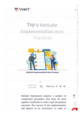 Top 9 NetSuite Implementation Best Practices