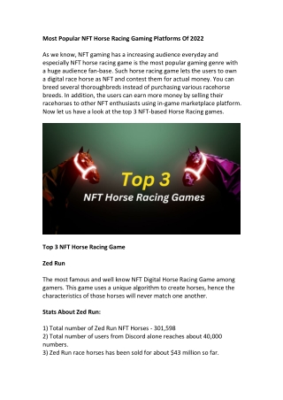 NFT Horse Racing Games