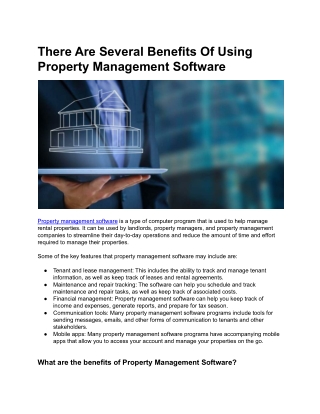 There Are Several Benefits Of Using Property Management Software
