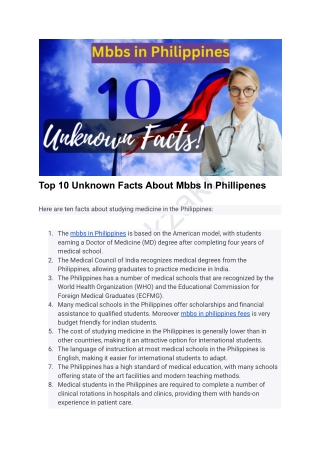 Top 10 Unknown Facts About Mbbs In Phillipenes (2)