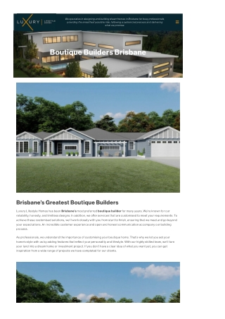 Boutique Builders Brisbane