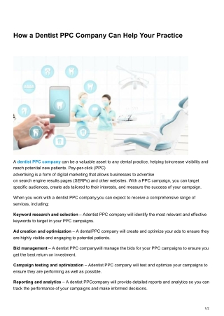 How a Dentist PPC Company Can Help Your Practice