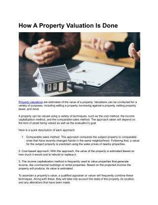 How A Property Valuation Is Done