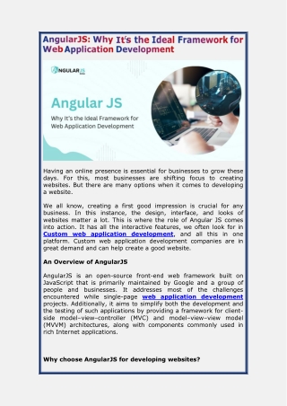 AngularJS Why It’s the Ideal Framework for Web Application Development