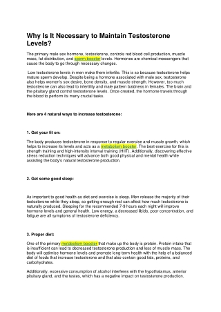 Why Is It Necessary to Maintain Testosterone Levels.docx