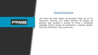 Equipo de gimnasio | Fit-maker.com