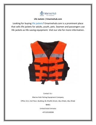 Life Jackets  Emarinehub.com