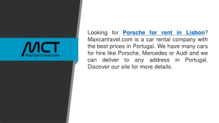 Porsche for Rent in Lisbon  Maxcartravel.com