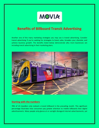 Benefits of Billboard Transit Advertising