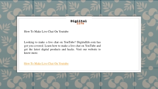 How To Make Live Chat On Youtube   Digiitallife.com1