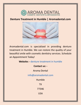 Denture Treatment in Humble  Aromadental
