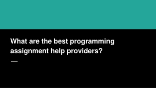 What are the best programming assignment help providers?