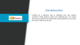 Order Baklava Online | Ibaklawa.com