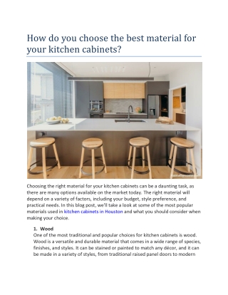 How do you choose the best material for your kitchen cabinets