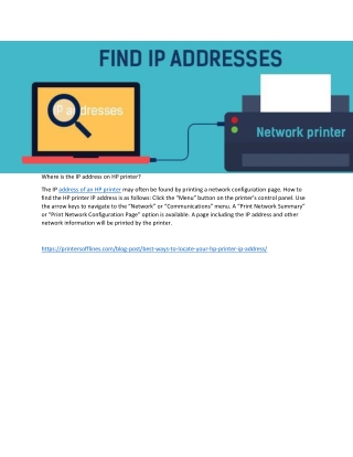Where is the IP address on HP printer?
