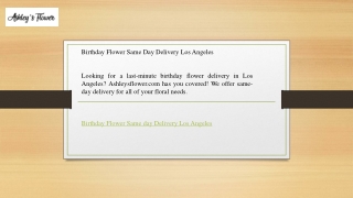 Birthday Flower Same Day Delivery Los Angeles   Ashleysflower.com