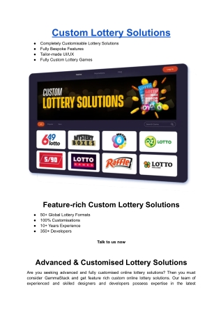 Custom Lottery Solutions