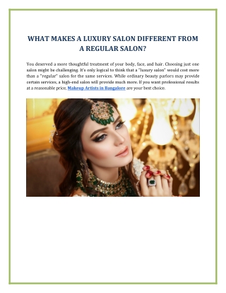 What makes a Luxury Salon different from a Regular Salon