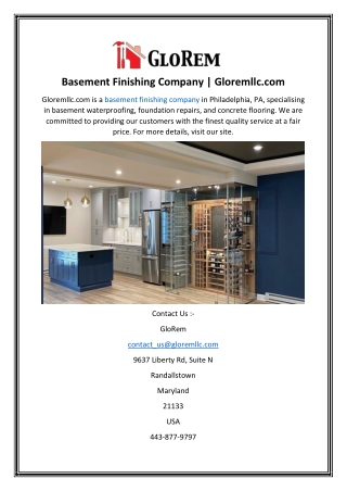 Basement Finishing Company Gloremllc.com