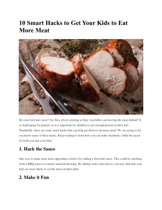 10 Smart Hacks to Get Your Kids to Eat More Meat