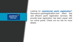 Commercial Yacht Registration  Sanmarino-yachtregistration.com
