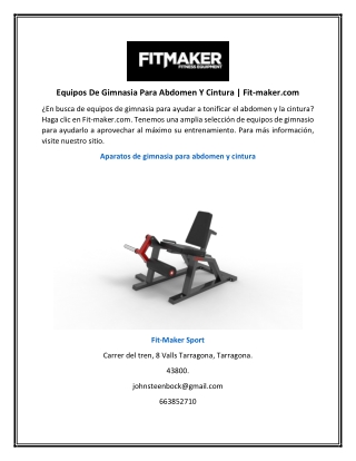 Equipos De Gimnasia Para Abdomen Y Cintura | Fit-maker.com