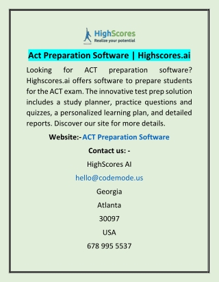 Act Preparation Software | Highscores.ai