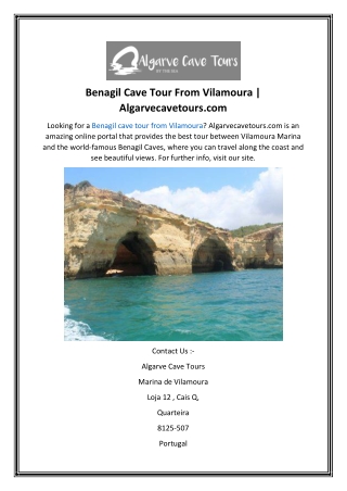 Benagil Cave Tour From Vilamoura  Algarvecavetours.com