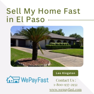 Sell My Home Fast in El Paso