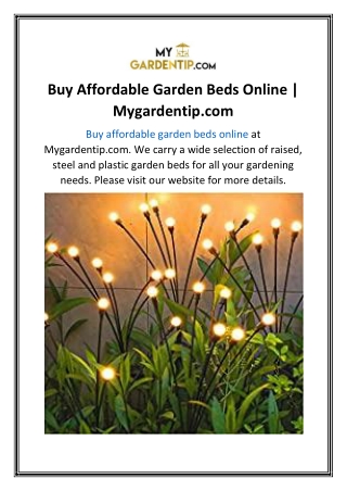 Buy Affordable Garden Beds Online  Mygardentip.com