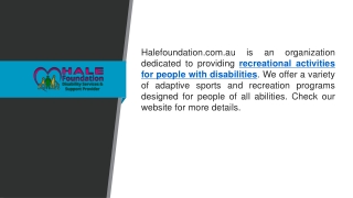 Recreational Activities for People With Disabilities  Halefoundation.com.au