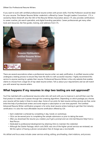 A Step-by-Step Guide to certified resume writer