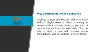 Play Scratchcards Online South Africa  Magiclotto.co.za