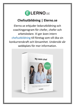 Chefsutbildning  Elerno.se