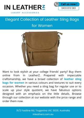 Elegant Collection of Leather Sling Bags for Women