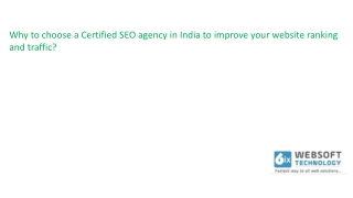 Get SEO Services for your project through the top  Certified seo agency in India