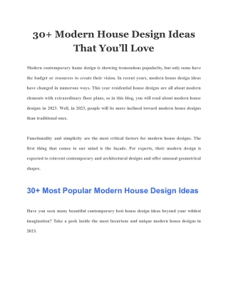 30  Modern House Design Ideas That You’ll Love