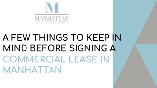 A few things to keep in mind before signing a commercial lease in Manhattan