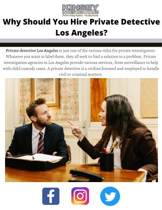 Find The Best Private Detective in Los Angeles