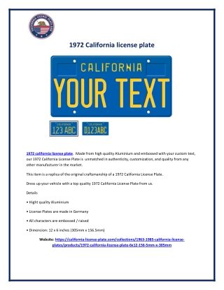 1972 California license plate