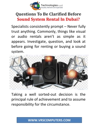 Questions To Be Clarified Before Sound System Rental In Dubai?