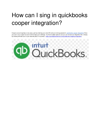 quickbooks cooper integration