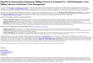 Chiropractic Billing Services in Vermont