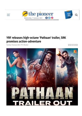 YRF releases high-octane 'Pathaan' trailer, SRK promises action-adventure