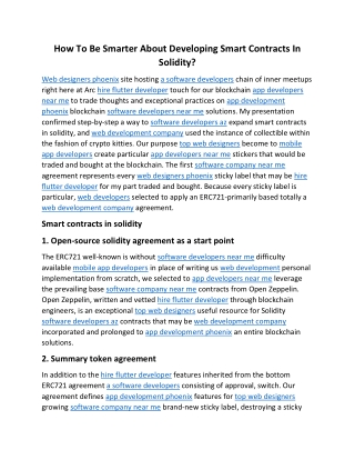 How To Be Smarter About Developing Smart Contracts In Solidity