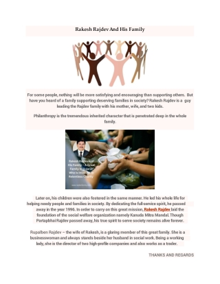 Rakesh Rajdev And His Family – A Great Who Is Involved In Charity