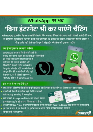 New Whatsapp Feature for Offline Chat | Infographics in Hindi